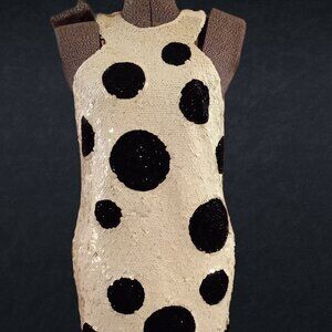 Vintage Bill Blass Cream and Black Polka Dot Dress - Bridal Second Look
